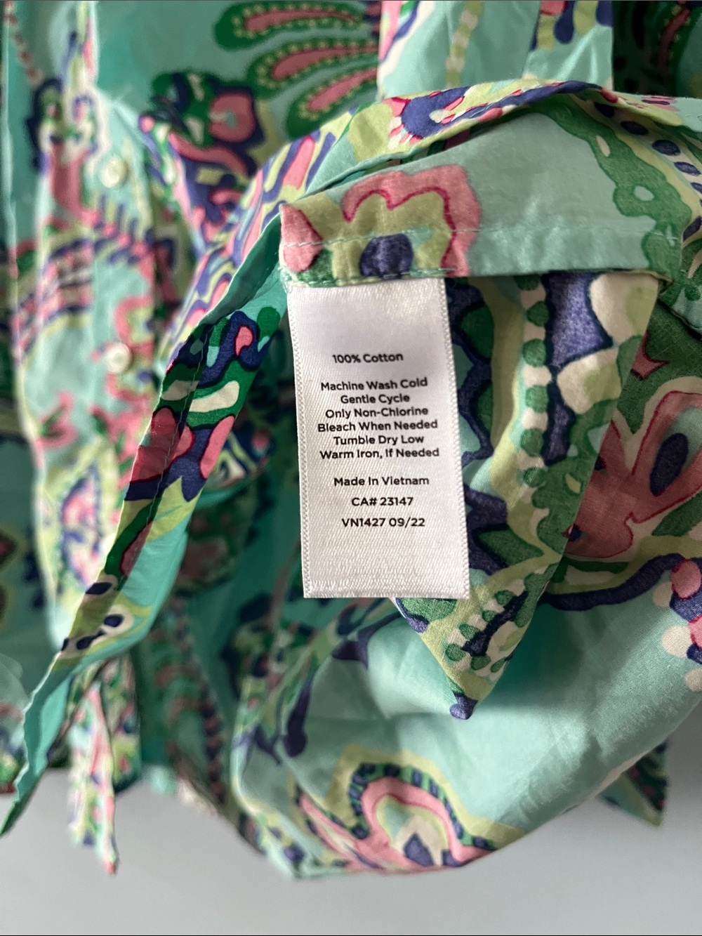Talbots Floral Paisley Button-down Shirt NWT Petite XL 100% Cotton - Picture 6 of 7